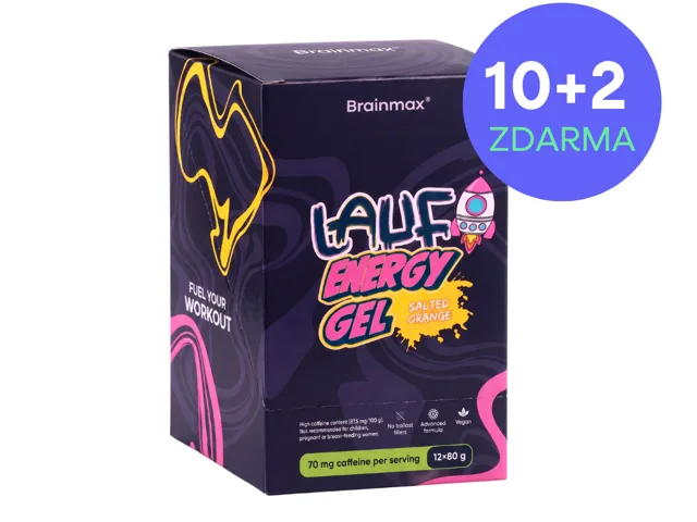 BrainMax LAUF® Energy Gel, With Caffeine, Salted Orange, 12 x 80 g