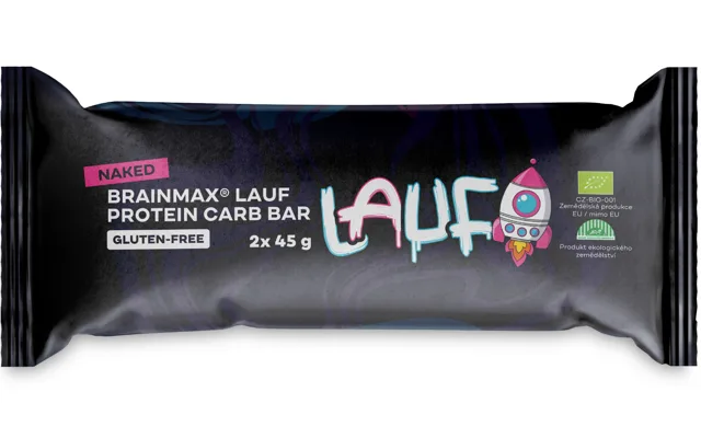 BrainMax LAUF® Protein Carb Bar, bez polevy, BIO, 2x45 g