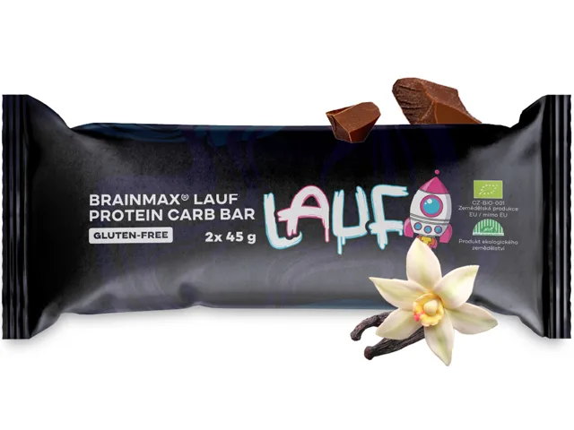 BrainMax LAUF® Protein Carb Bar, s polevou, BIO, 2x45 g