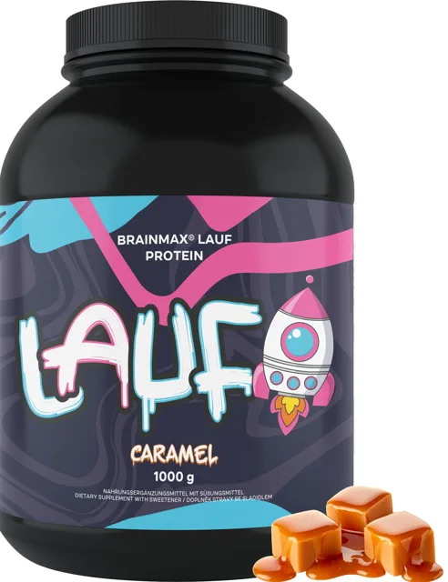 BrainMax LAUF® Protein, nativní syrovátkový protein, 1000 g Příchuť: Karamel