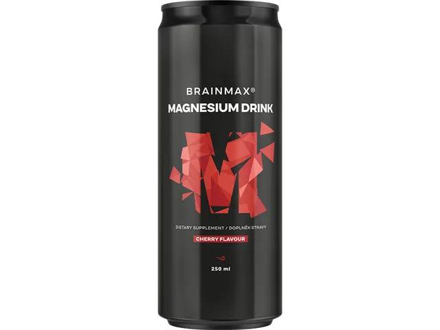 BrainMax Magnesium drink 250 mg, hořčík, 250 ml Příchuť: Třešeň