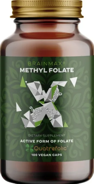 BrainMax Methyl Folate®, Kyselina listová v aktivní formě, 400 mcg, 100 rostlinných kapslí