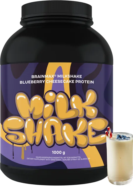 BrainMax Milkshake Protein, 1000 g Příchuť: Borůvkový cheesecake
