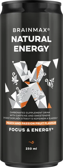 BrainMax Natural Energy®, 250 ml Příchuť: Broskev, marakuja