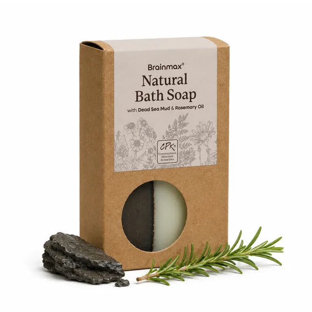 BrainMax Natural Soap Bar with Dead Sea Mud & Rosemary Oil, 100 g