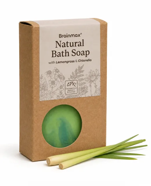BrainMax Natural Soap Bar with Lemongrass & Chlorella, 100 g