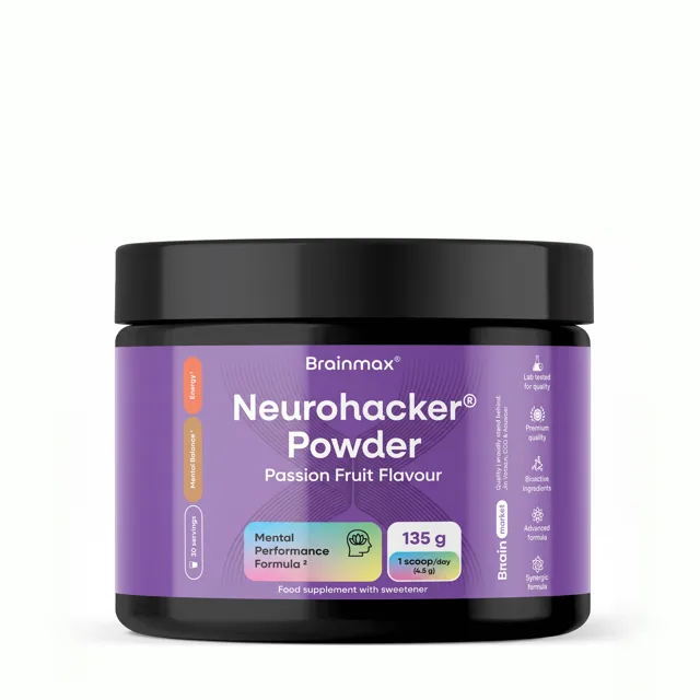 BrainMax Neurohacker® Powder, Passion Fruit, 135 g