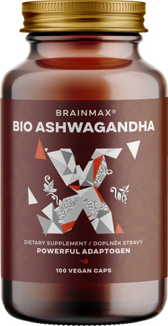 BrainMax Organic Ashwagandha (ašvaganda), 560 mg, 100 rostlinných kapslí
