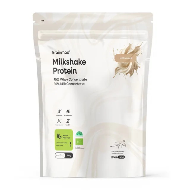 BrainMax® Organic Milkshake Protein, Unflavoured, 500 g
