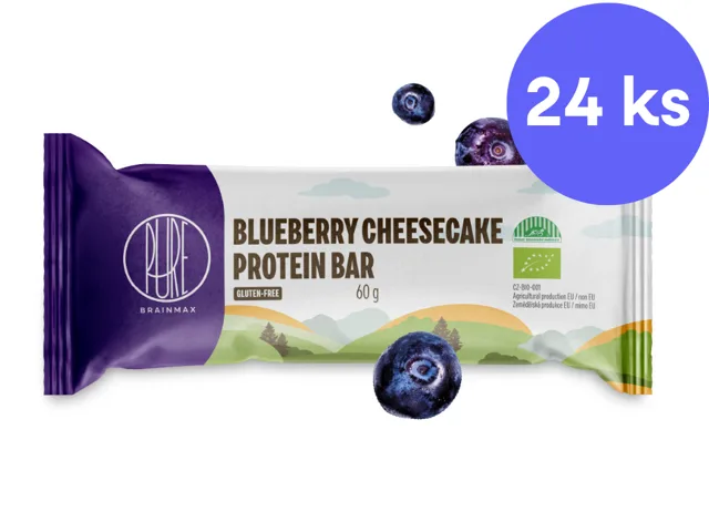 BrainMax® Organic Protein Bar, Blueberry Cheesecake, 24 x 50 g
