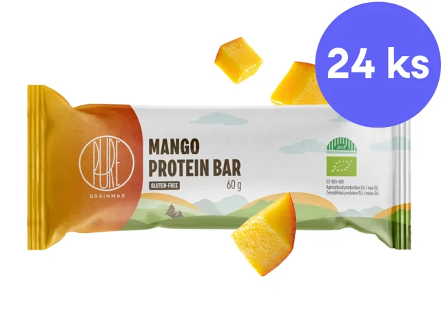 BrainMax® Organic Protein Bar, Mango & White Chocolate, 24 x 50 g