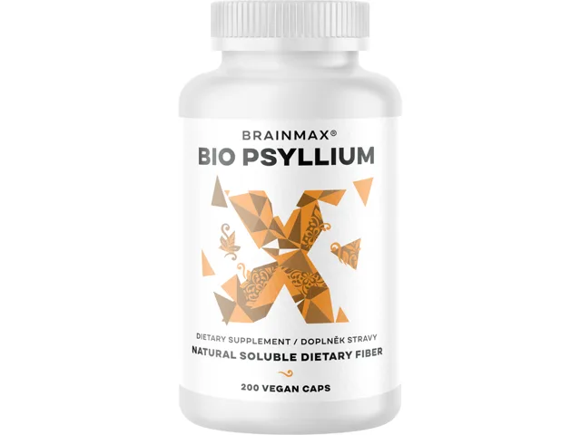 BrainMax Organic Psyllium, 800 mg, 200 rostlinných kapslí