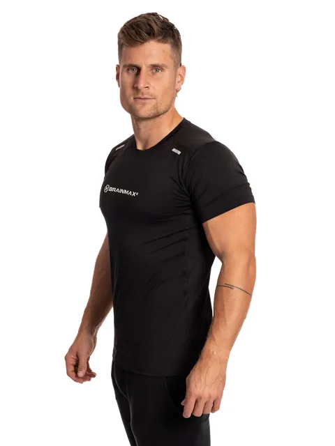 BrainMax pánské fitness triko, černé Velikost: L