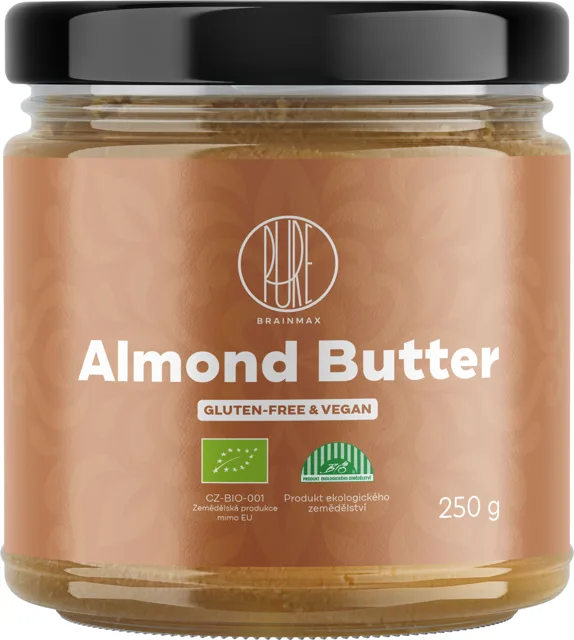 BrainMax Pure® Almond Spread, 100% Mandlový krém, BIO, 250 g