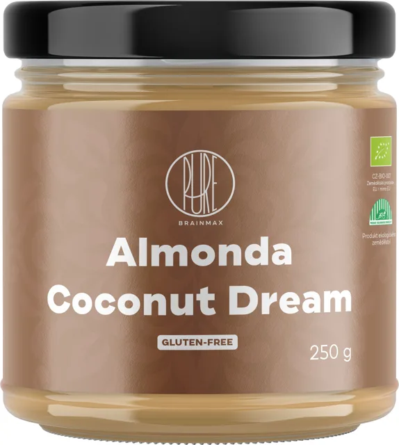 BrainMax Pure® Almonda, Coconut Dream, Mandlový krém s kokosem, BIO, 250 g