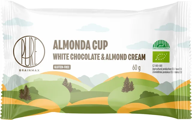 BrainMax Pure® Almonda Cup BIO, Čokokošíček s mandlovým krémem, 60 g