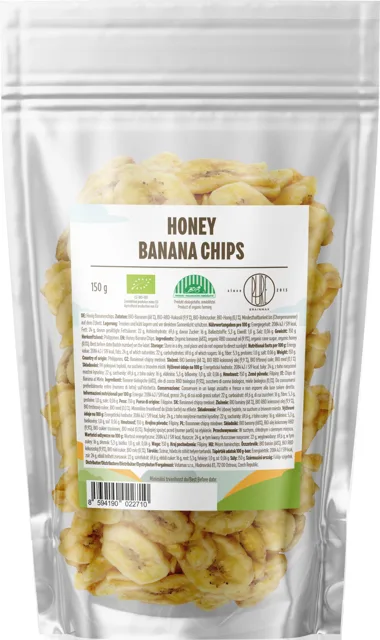 BrainMax Pure® Banánové chipsy medové BIO, 150 g