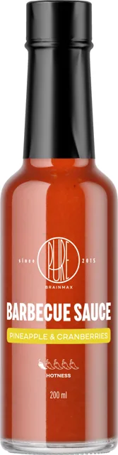 BrainMax Pure® Barbecue sauce, Pineapple & Cranberries (barbecue omáčka, ananas a brusinky), 200 ml