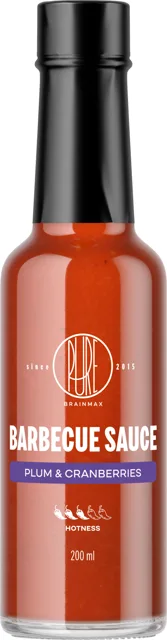 BrainMax Pure® Barbecue sauce, Plum & Cranberries (barbecue omáčka, švestka a brusinky), 200 ml