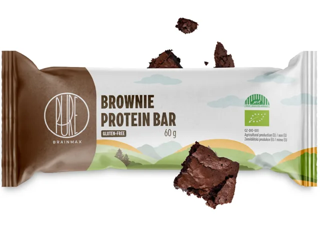 BrainMax Pure® Brownie Protein Bar, Proteinová tyčinka, Brownie, BIO, 60 g