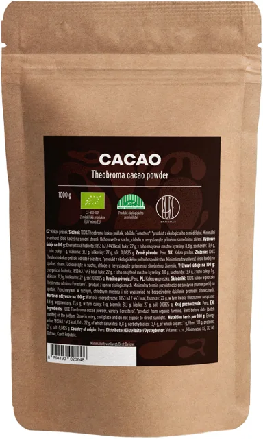 BrainMax Pure® Cacao, Bio Kakao z Peru, 1000 g