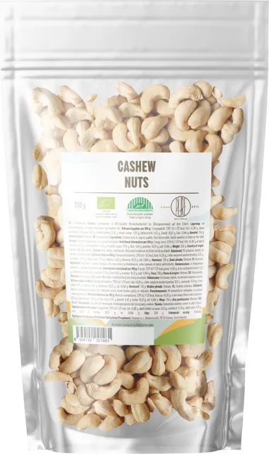 BrainMax Pure® Cashew Nuts, Kešu ořechy BIO, 250 g