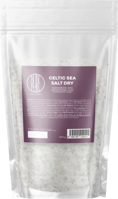 BrainMax Pure® Celtic Sea Salt, Dry, Keltská mořská sůl, suchá, 2000 g