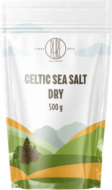 BrainMax Pure® Celtic Sea Salt, Dry, Keltská mořská sůl, suchá, 500 g