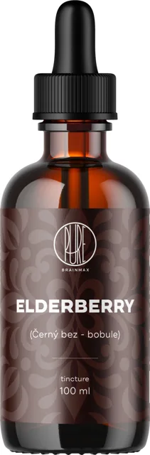 BrainMax Pure® Černý bez bobule (Elderberry) tinktura 1:3, 100 ml