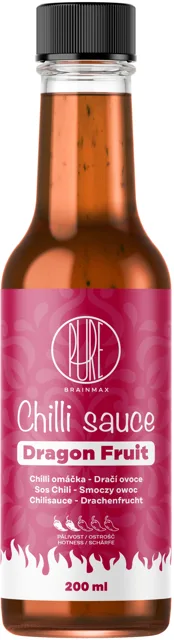 BrainMax Pure® Chilli sauce, Dragon Fruit (chilli omáčka, dračí ovoce), 200 ml