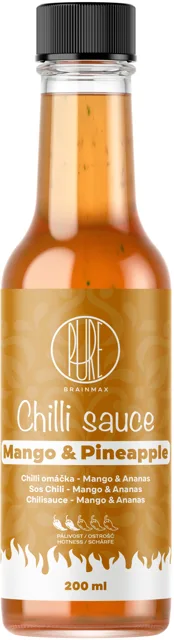 BrainMax Pure® Chilli sauce, Mango & Pineapple (chilli omáčka, mango a ananas), 200 ml