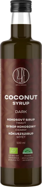 BrainMax Pure® Coconut Syrup - Dark, Kokosový sirup - tmavý, BIO, 500 ml