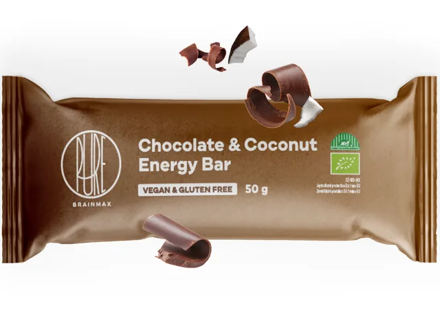 BrainMax Pure® Energy Bar, Chocolate & Coconut, BIO, 50 g