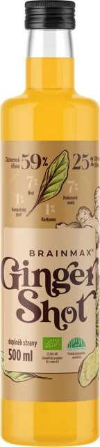 BrainMax Pure® Ginger Shot, zázvorová štáva s kurkumou, BIO Objem: 60 ml