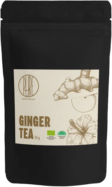 BrainMax Pure® Ginger Tea, zázvorový čaj, BIO, 50 g Objem: 50 g