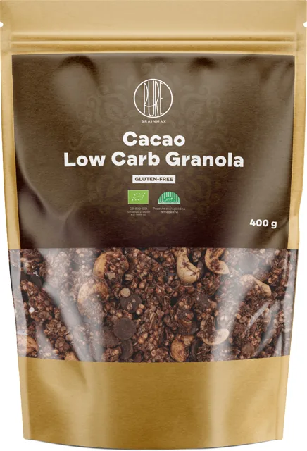 BrainMax Pure® Granola Low Carb, Kakaová, BIO, 400 g