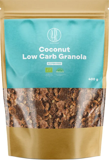 BrainMax Pure® Granola Low Carb, Kokosová, BIO, 400 g