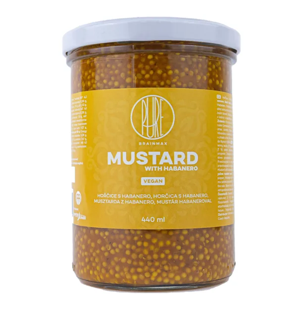 BrainMax Pure® Habanero Mustard, hořčice s Habanero, 440 ml