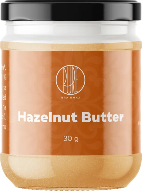 BrainMax Pure® Hazelnut Spread, 100% Lískooříškový krém, BIO, 30 g