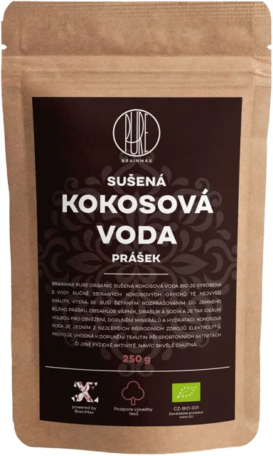 BrainMax Pure® Kokosová voda BIO prášek, 250 g