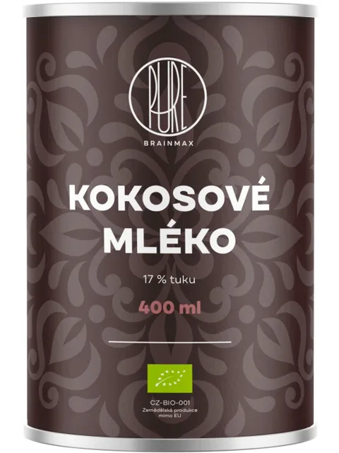 BrainMax Pure® Kokosové mléko 17% tuku, BIO, 400 ml