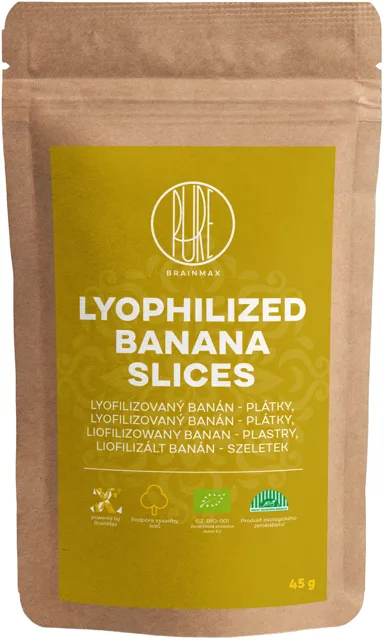 BrainMax Pure® Lyophilized Banana Slices, Lyofilizovaný banán, plátky, BIO, 45 g