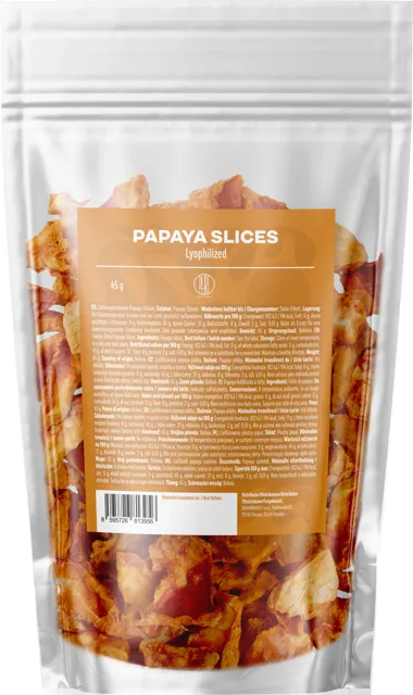 BrainMax Pure® Lyophilized Papaya Slices, Lyofilizovaná papaya, plátky, 45 g