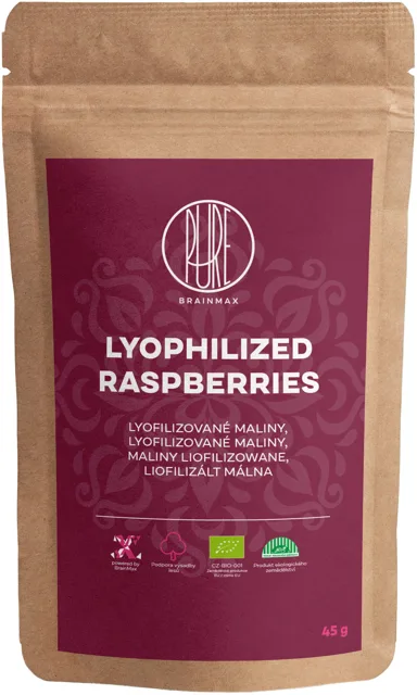 BrainMax Pure® Lyophilized Raspberries, Lyofilizované maliny, BIO, 45 g
