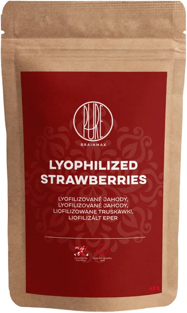 BrainMax Pure® Lyophilized Strawberries, Lyofilizované jahody, 45 g