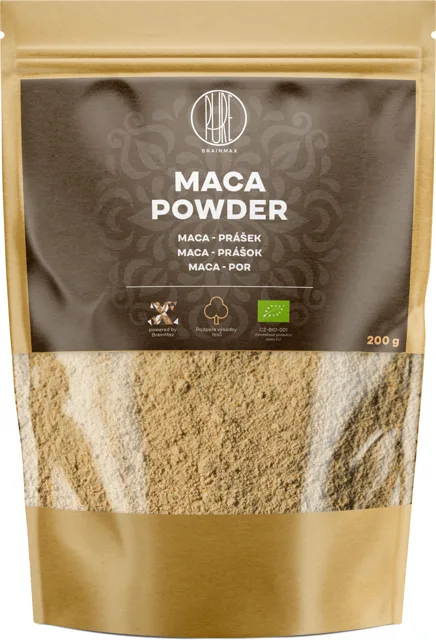 BrainMax Pure® Maca Powder, Maca BIO prášek, 200 g