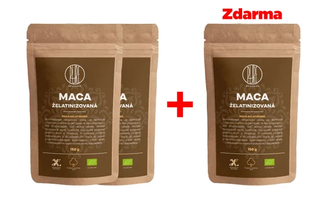 BrainMax Pure® Maca želatinovaná BIO prášek, 150 g, 2+1 ZDARMA