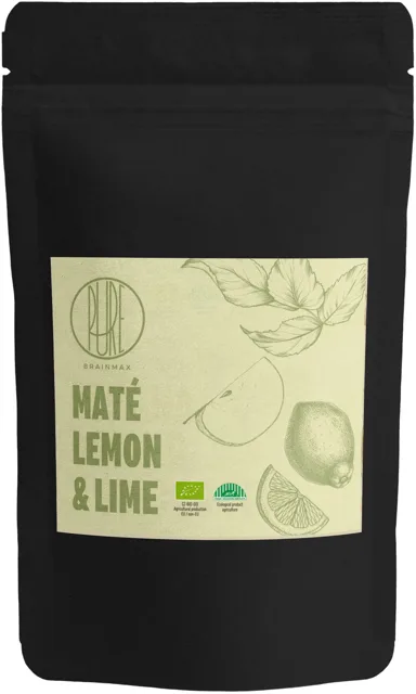 BrainMax Pure® Maté Lemon & Lime, citrón & limetka, BIO, 50 g Objem: 50 g