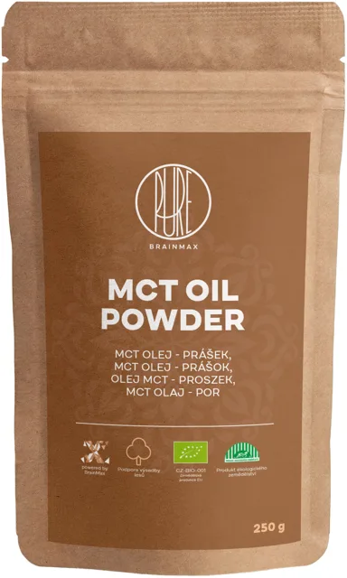 BrainMax Pure® MCT powder, MCT olej v prášku, BIO, 250 g *CZ-BIO-001 certifikát