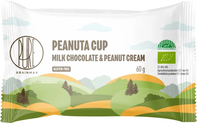 BrainMax Pure® Peanuta Cup, Čoko košíček s arašídovým krémem, BIO, 60 g